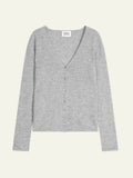 CHALAIS Cardigan Scollo a V Grigio Nuvola Mélange