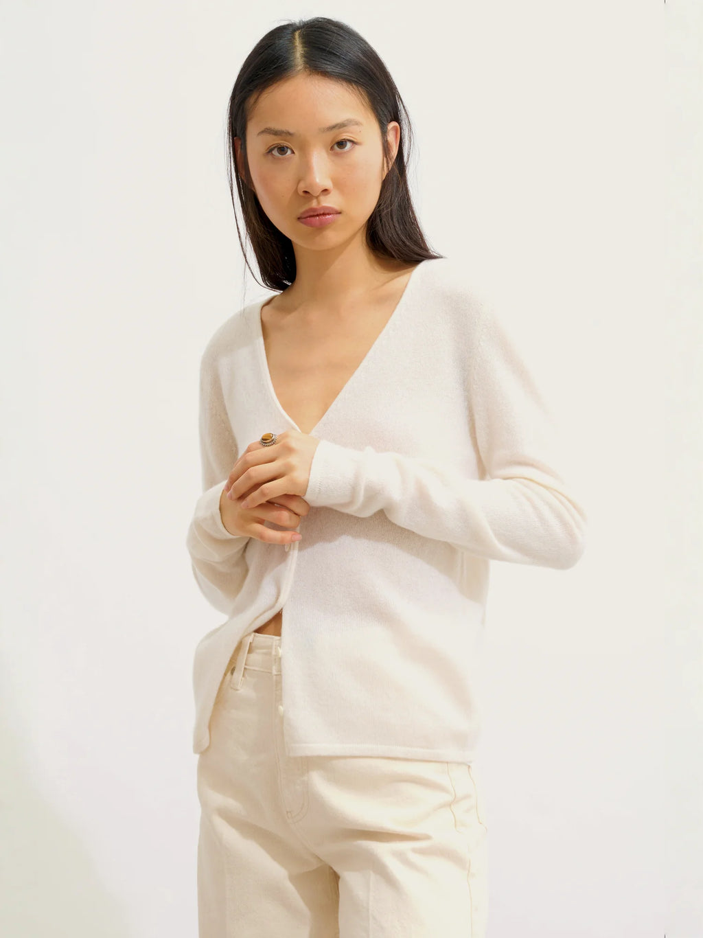 CHALAIS cardigan col V neige