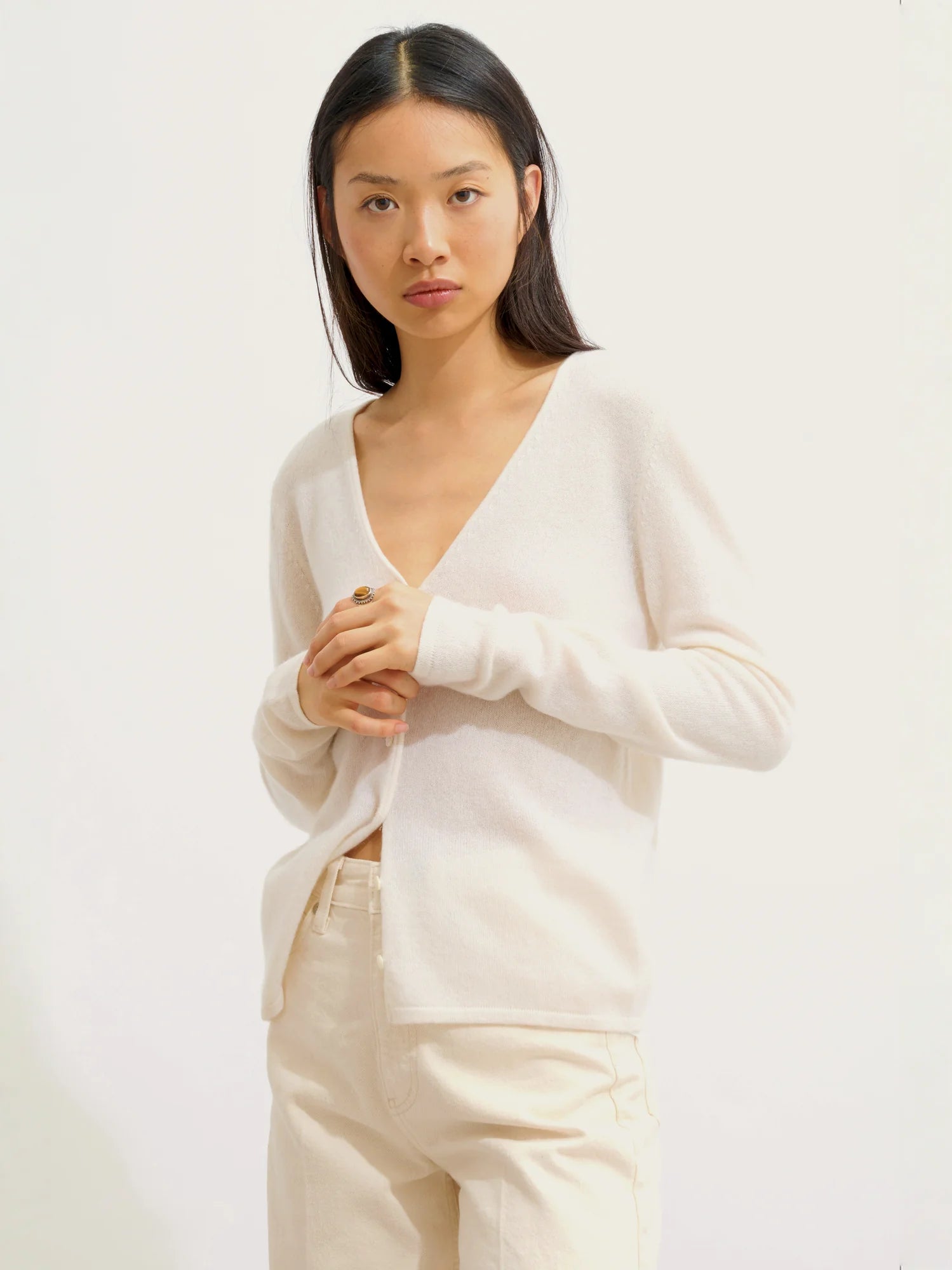 CHALAIS cardigan col V neige