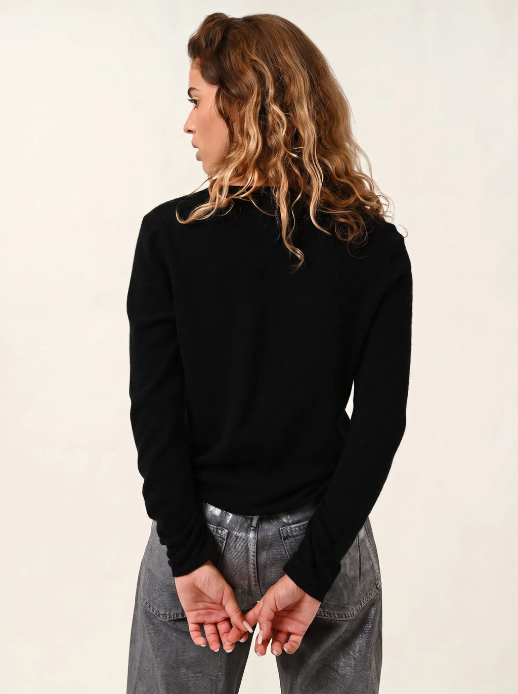 CHALAIS cardigan col V noir
