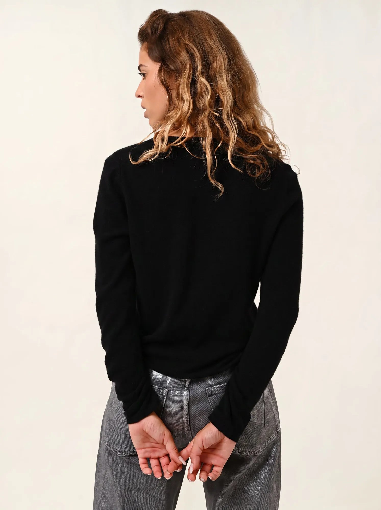 CHALAIS cardigan col V noir
