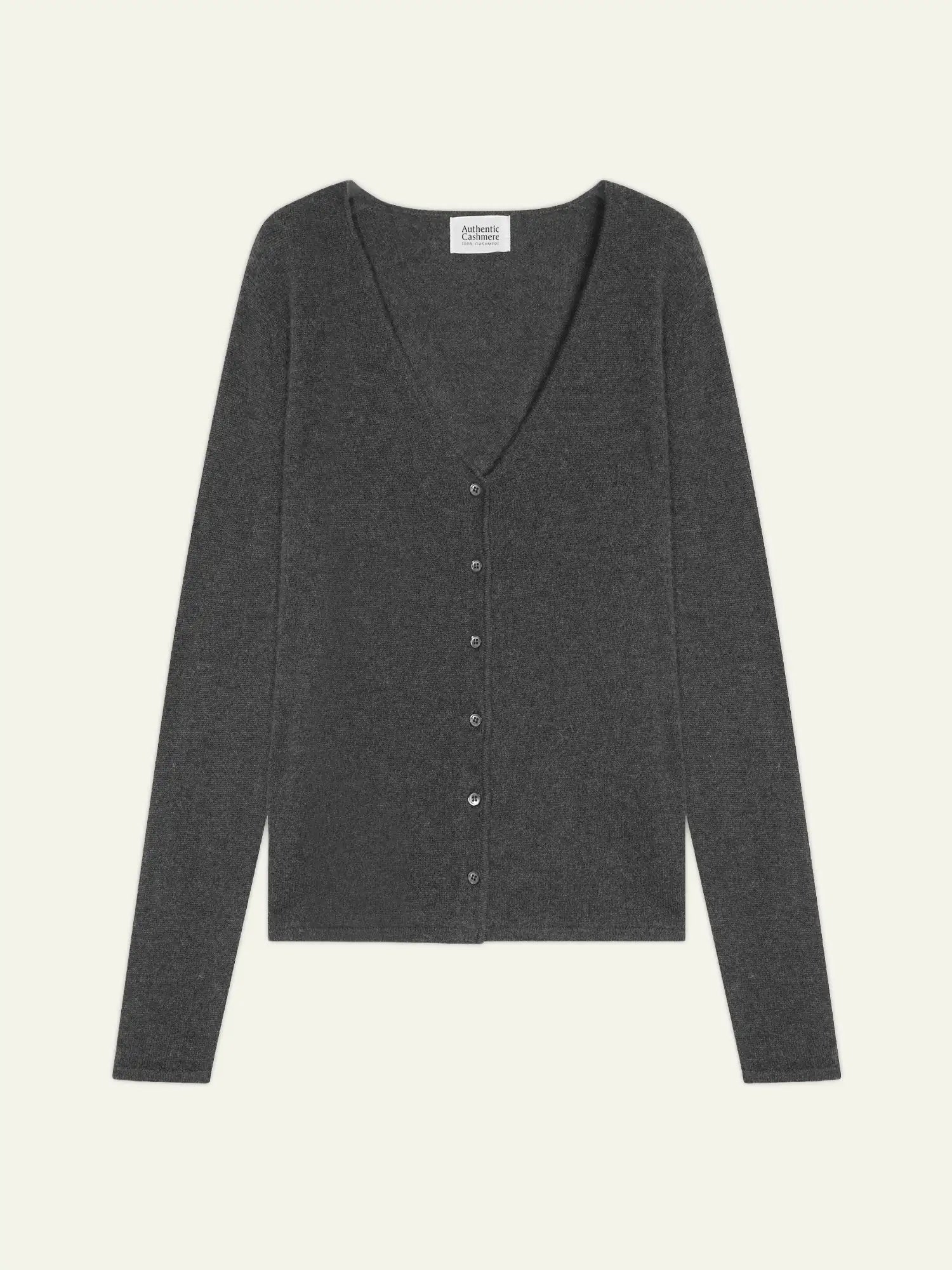 CHALAIS cardigan col V anthracite chiné