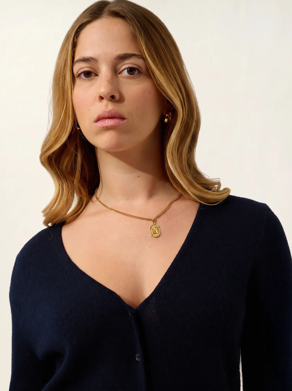 CHALAIS cardigan col V bleu marine