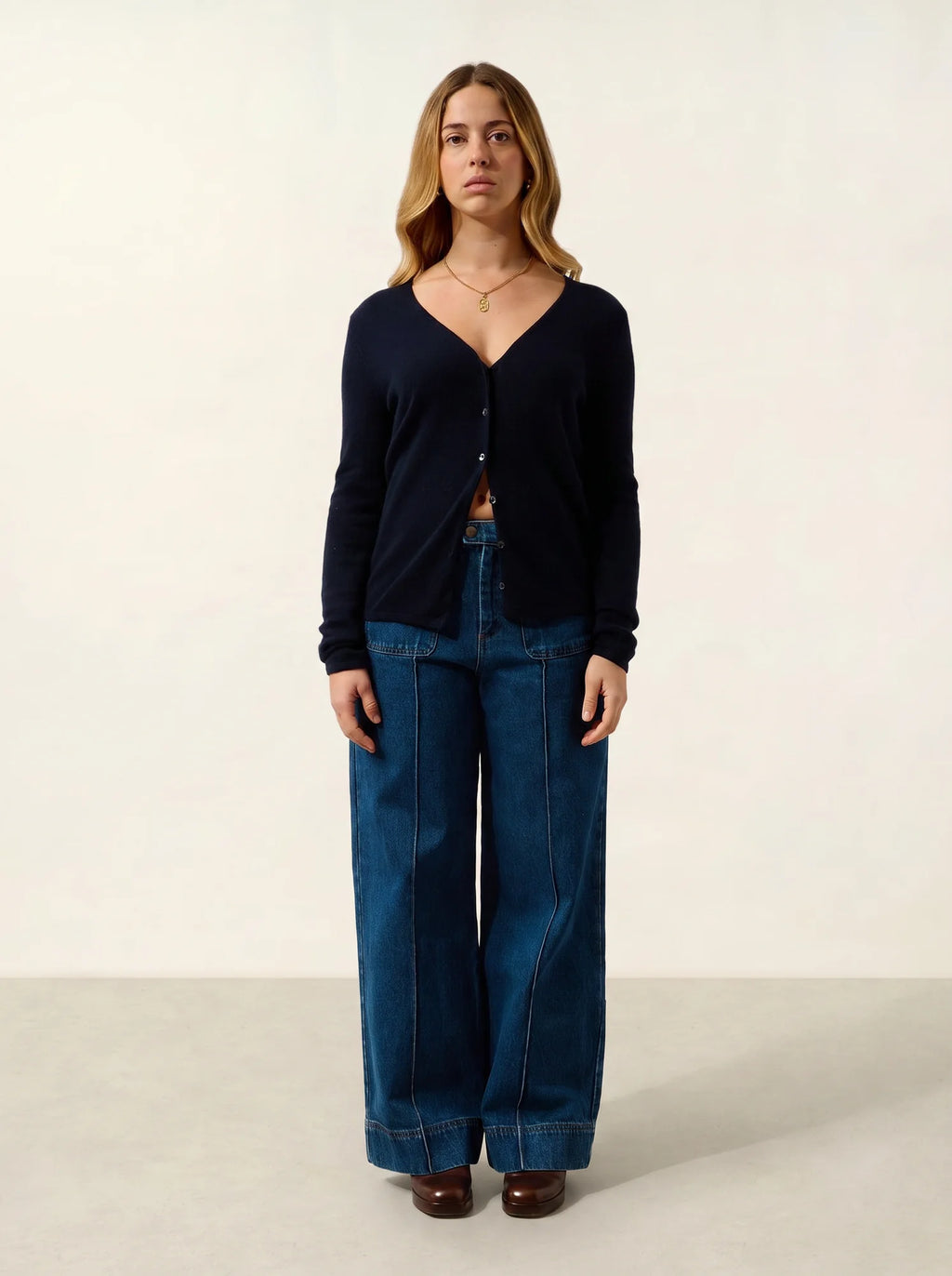 CHALAIS cardigan col V bleu marine