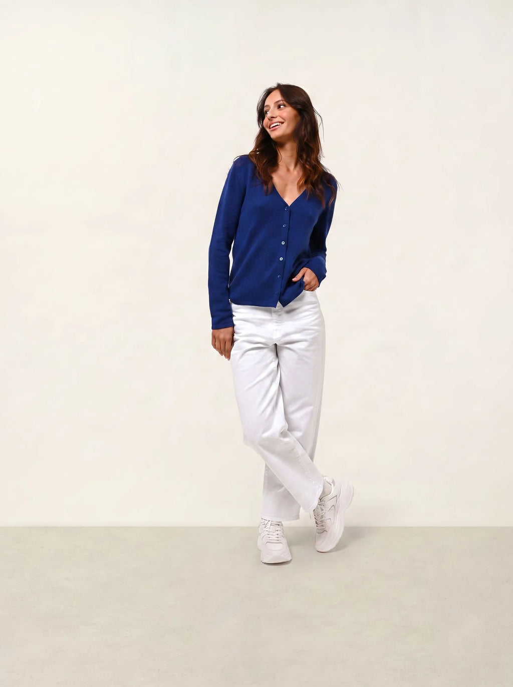 CHALAIS cardigan col V outremer
