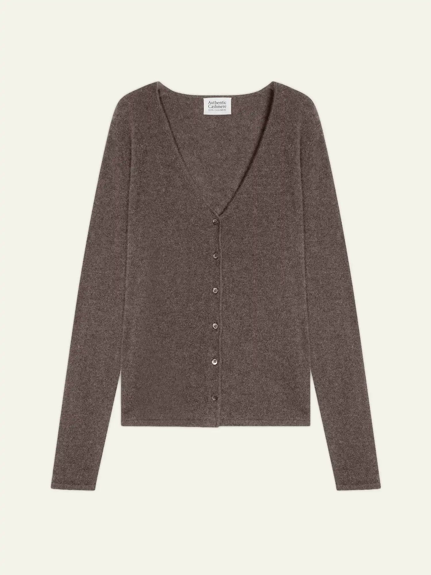 CHALAIS cardigan col V taupe chiné