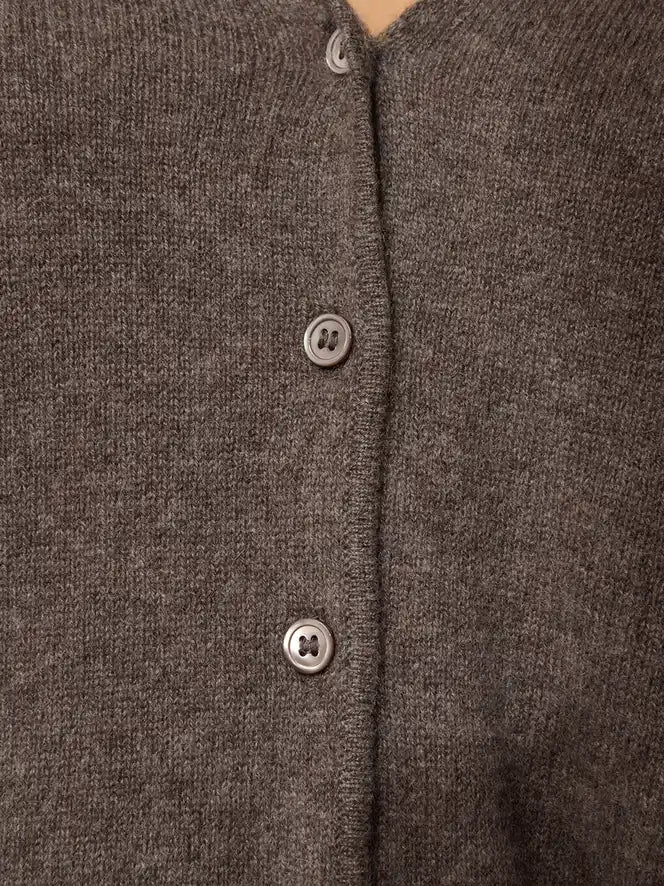 CHALAIS cardigan col V taupe chiné