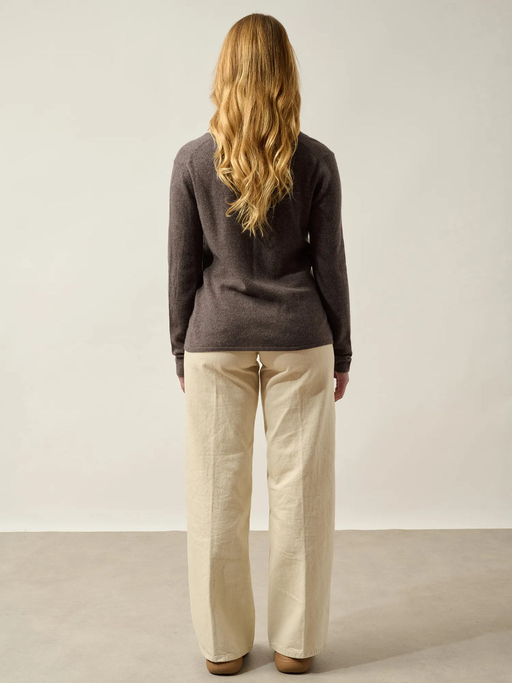 CHALAIS cardigan col V taupe chiné