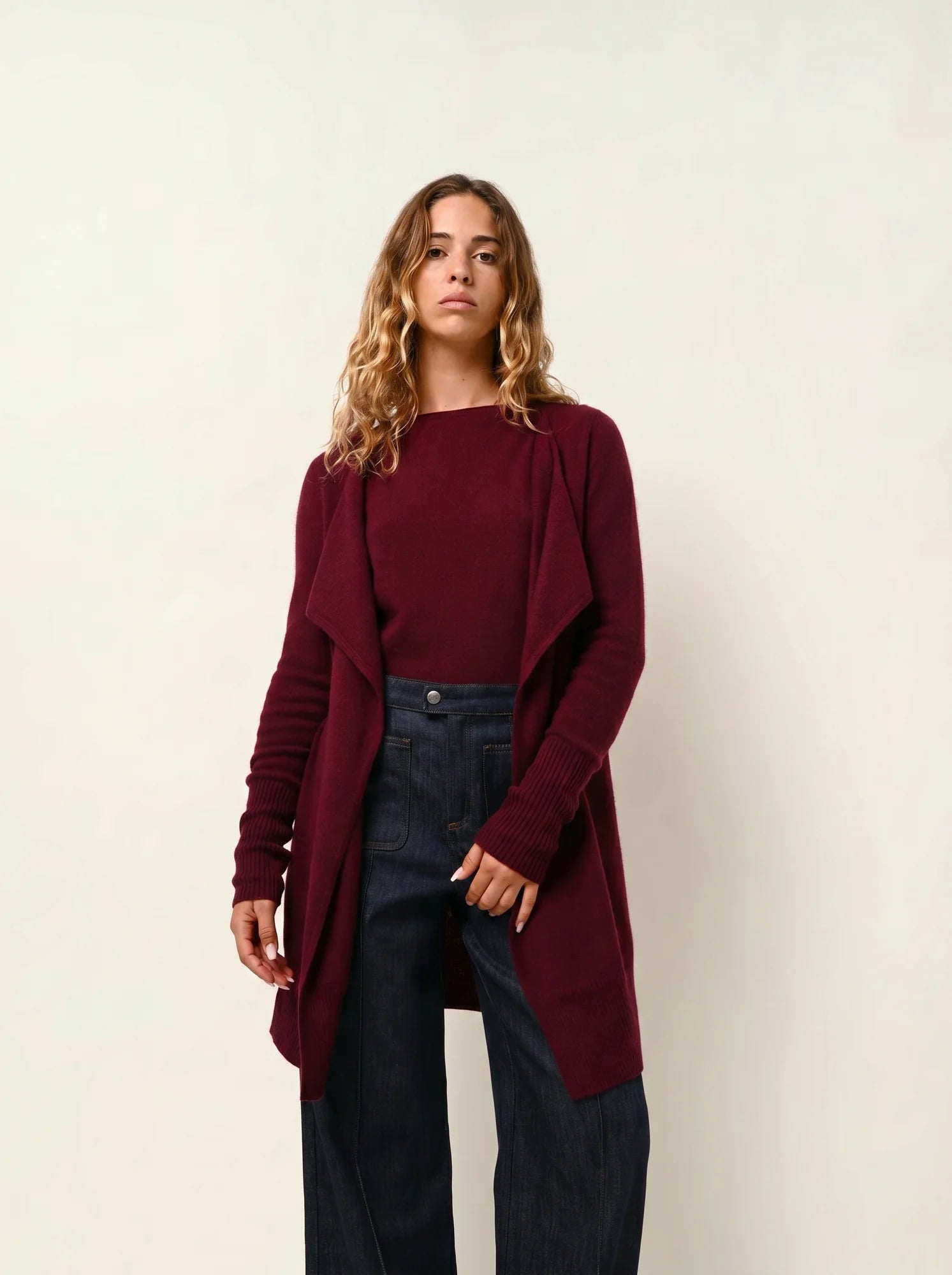 CHÉSERY veste longue bordeaux