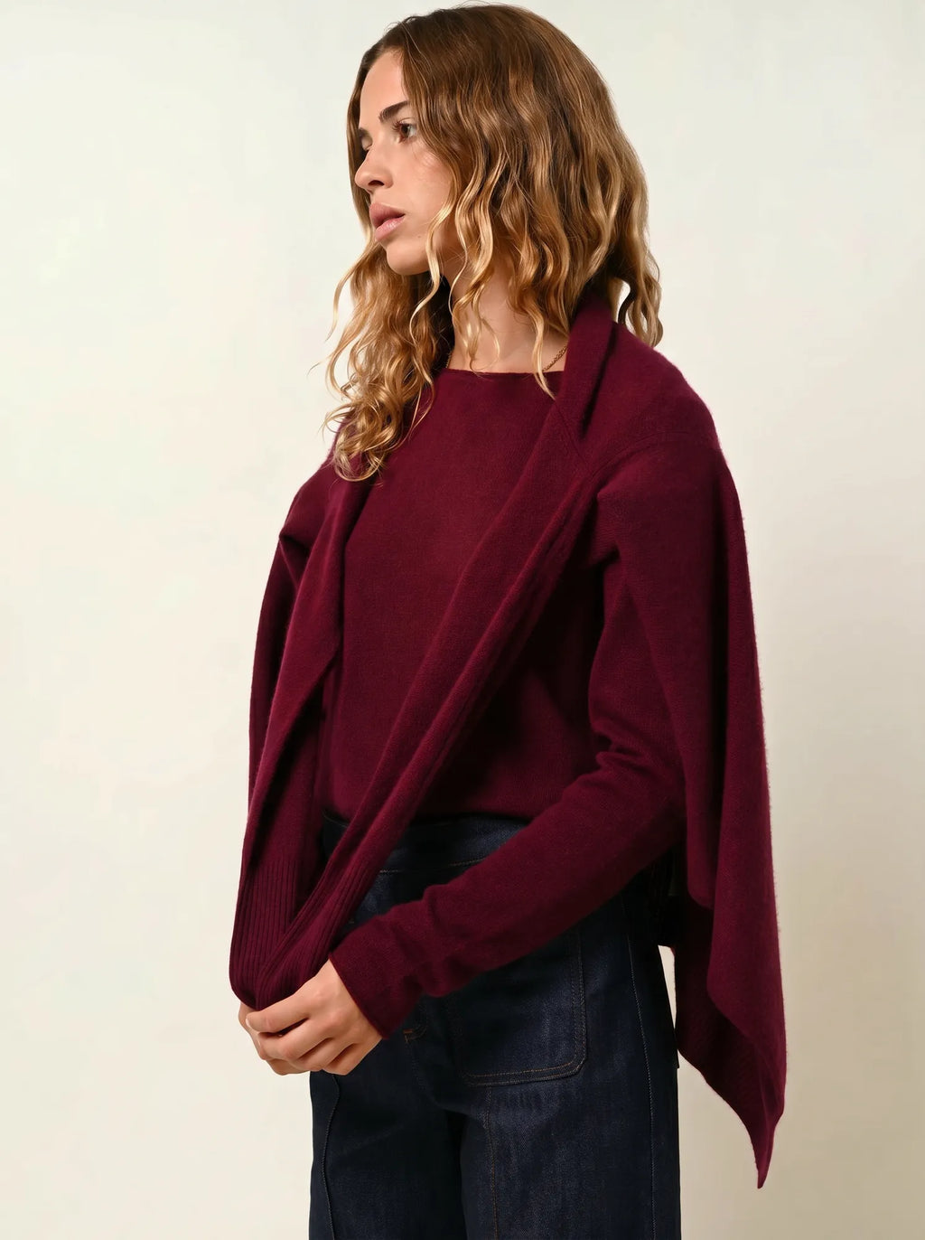 CHÉSERY veste longue bordeaux
