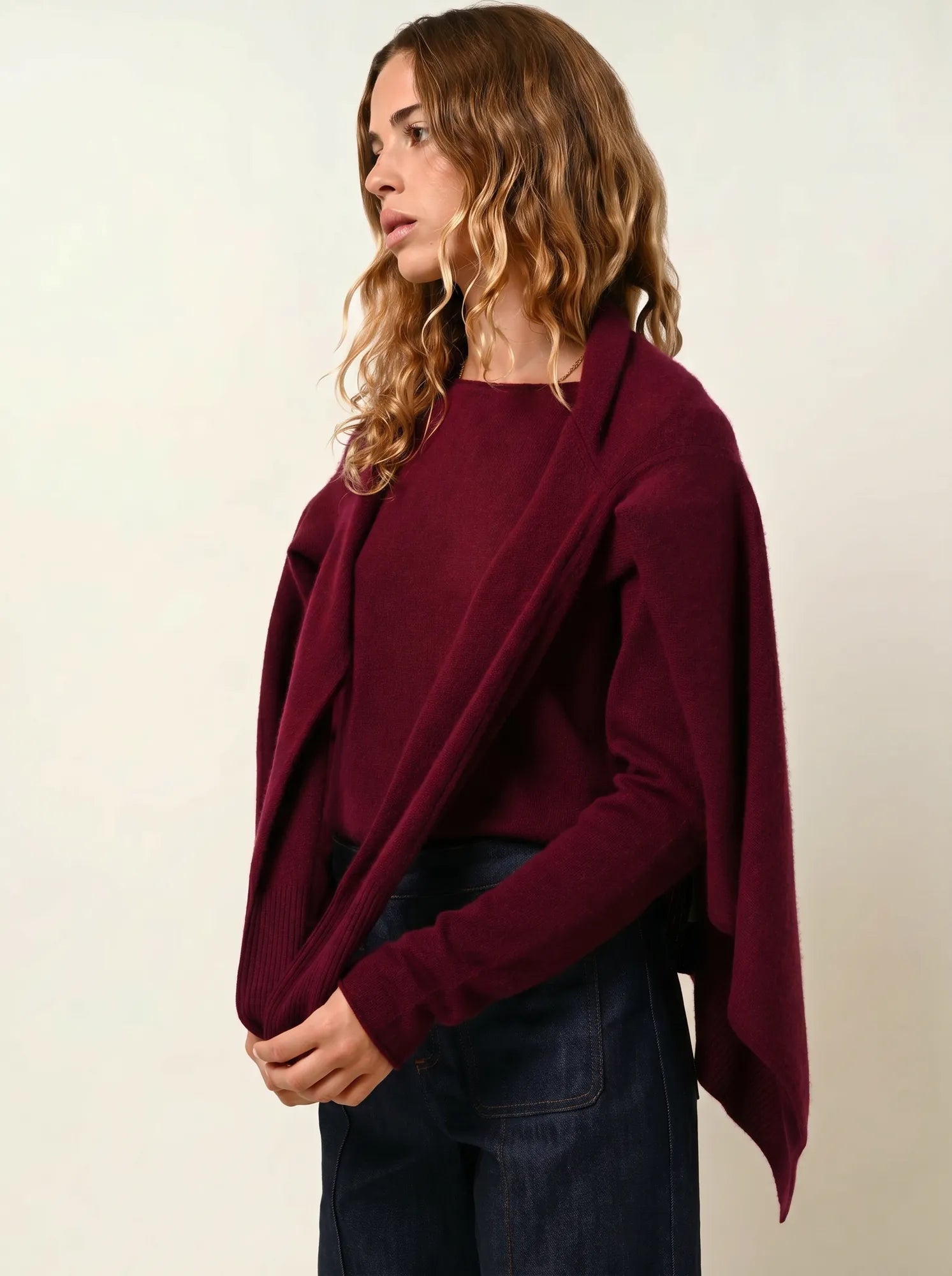 CHÉSERY veste longue bordeaux