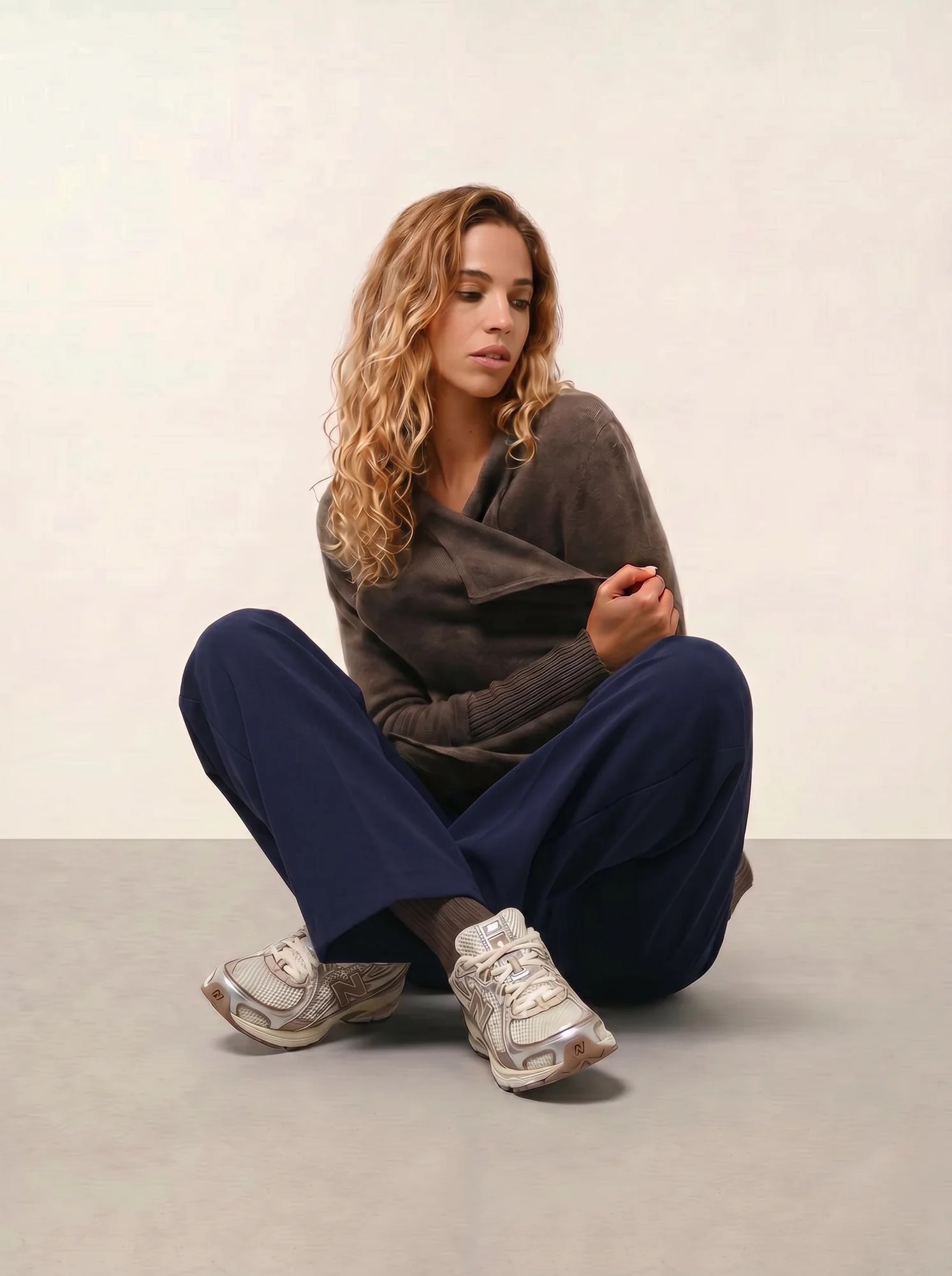 CHÉSERY veste longue taupe chiné