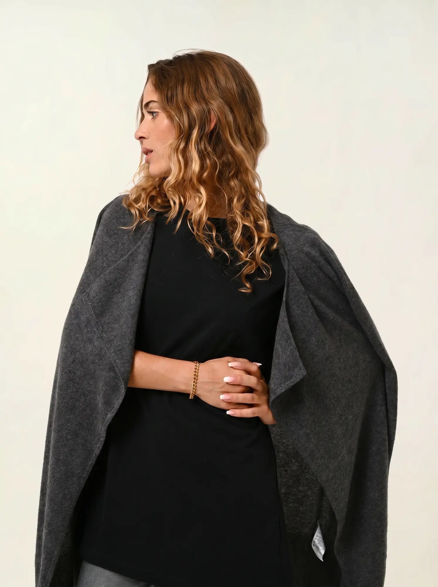 CHÉSERY veste longue anthracite chiné