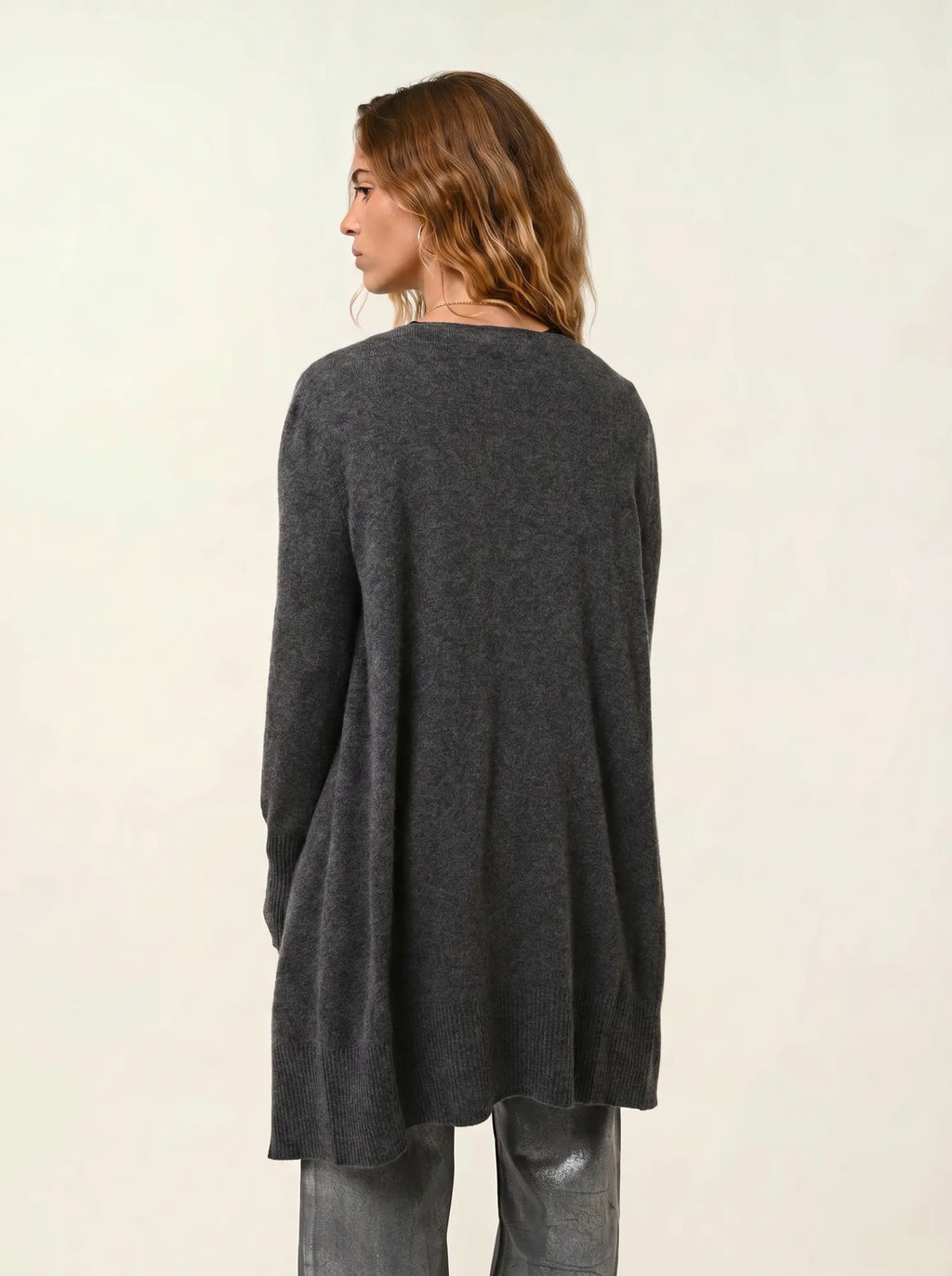 CHÉSERY veste longue anthracite chiné