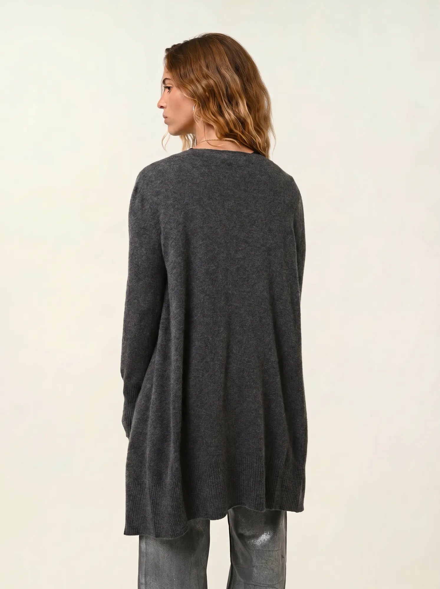 CHÉSERY veste longue anthracite chiné
