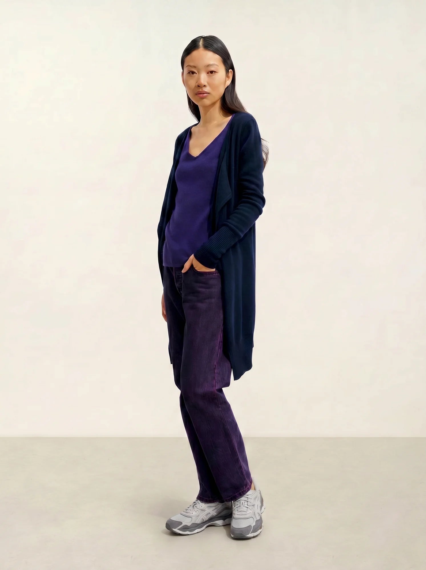 CHÉSERY veste longue bleu marine