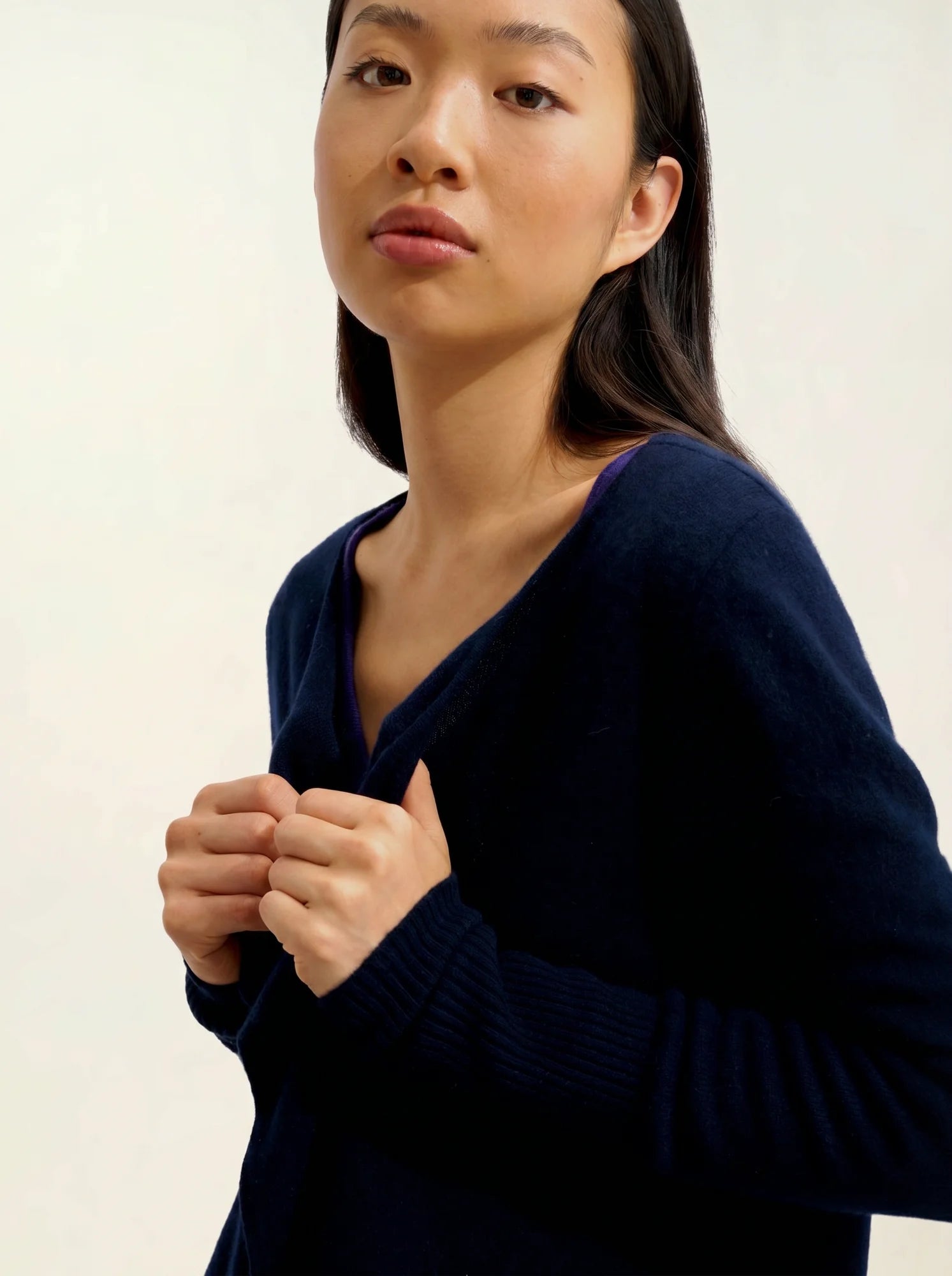 CHÉSERY veste longue bleu marine