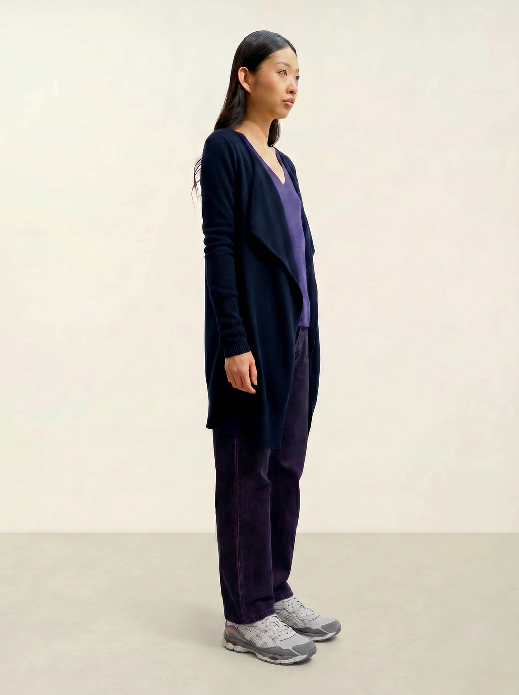 CHÉSERY veste longue bleu marine