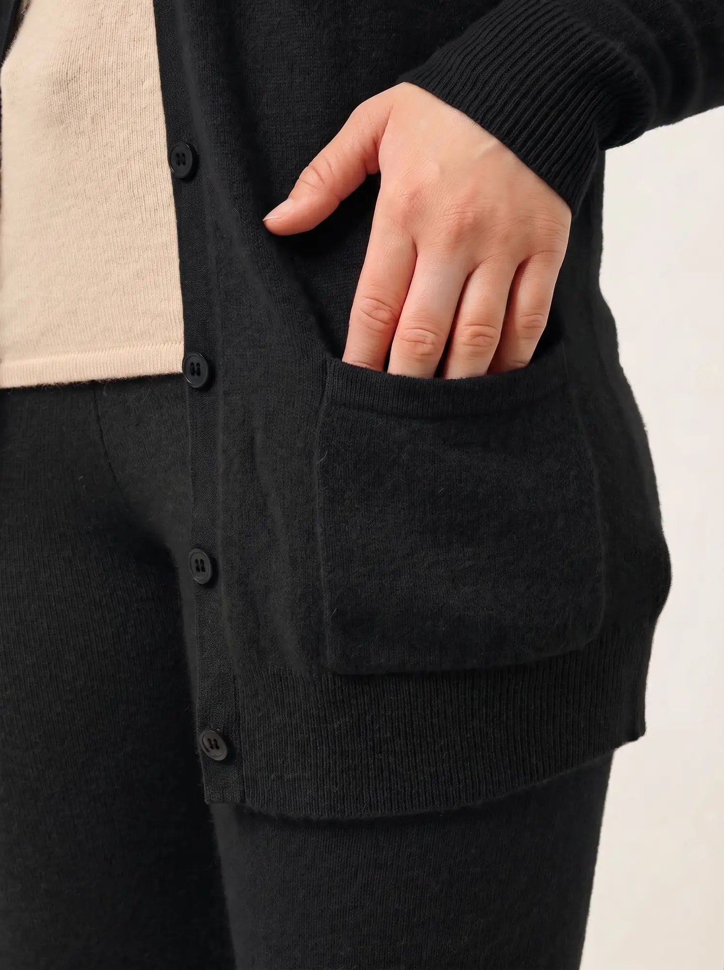 CIMET cardigan col V noir