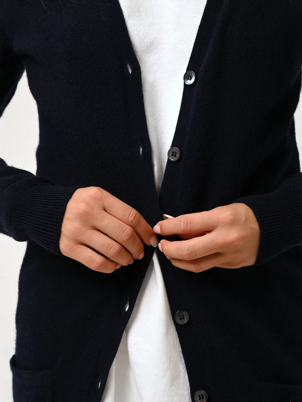 CIMET cardigan col V bleu marine