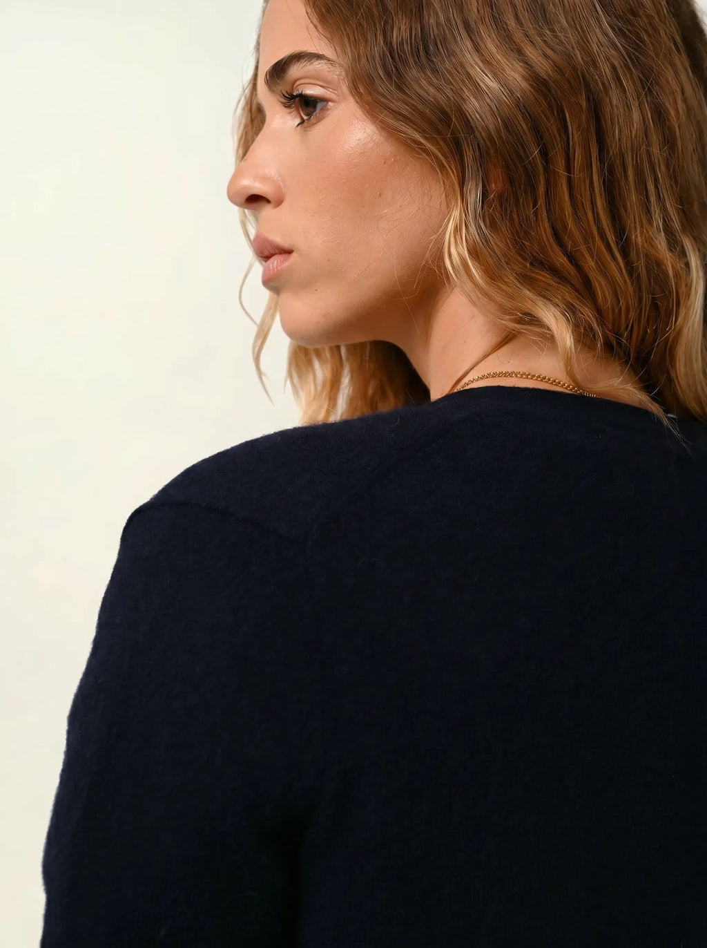 CIMET cardigan col V bleu marine