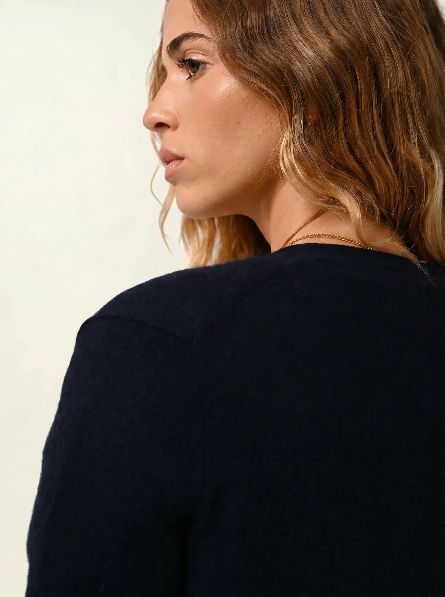 CIMET cardigan col V bleu marine