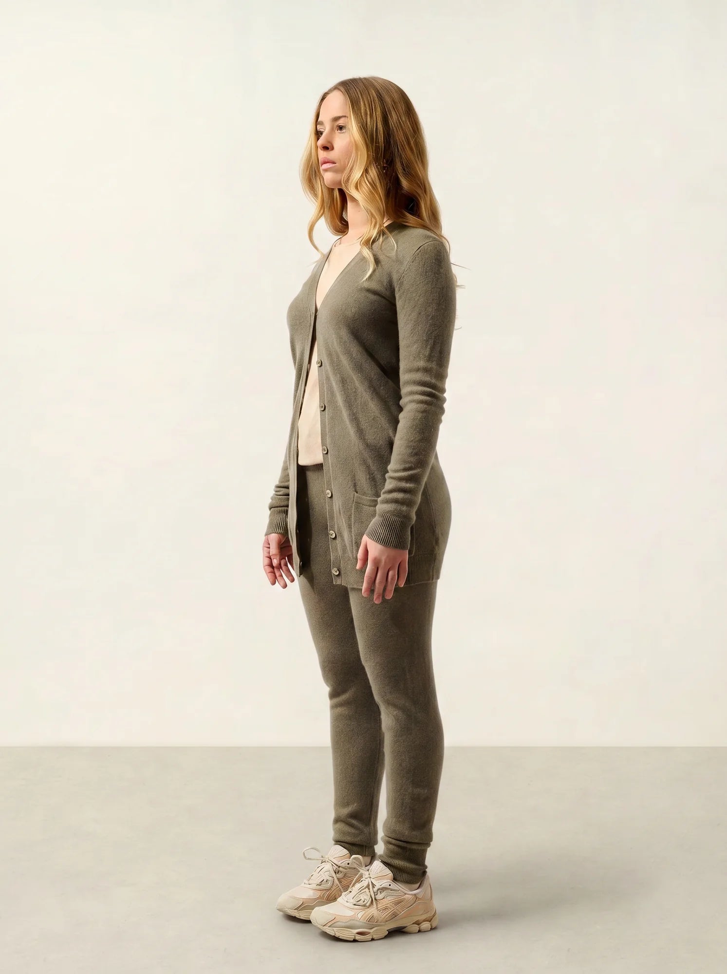 CIMET cardigan col V army