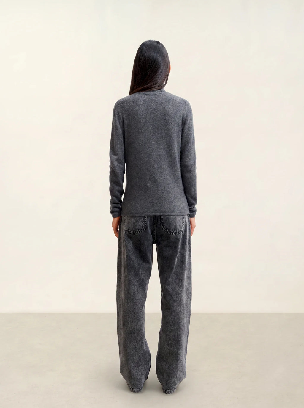 BISE pull col roulé anthracite chiné