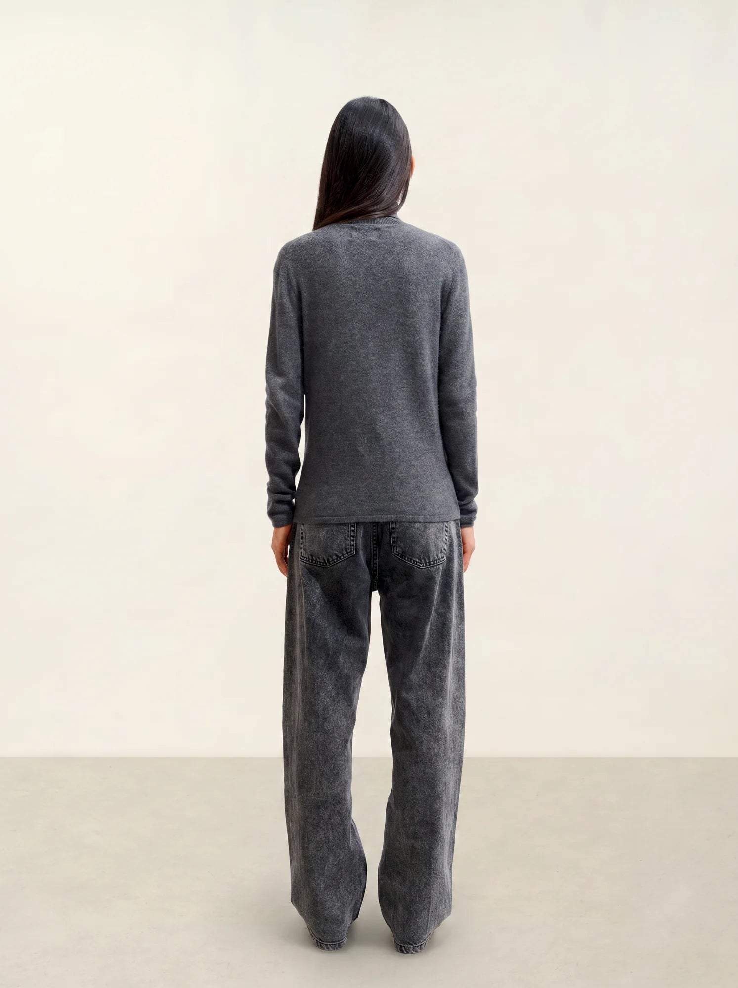BISE pull col roulé anthracite chiné