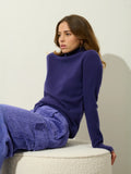 BISE pull col roulé violet