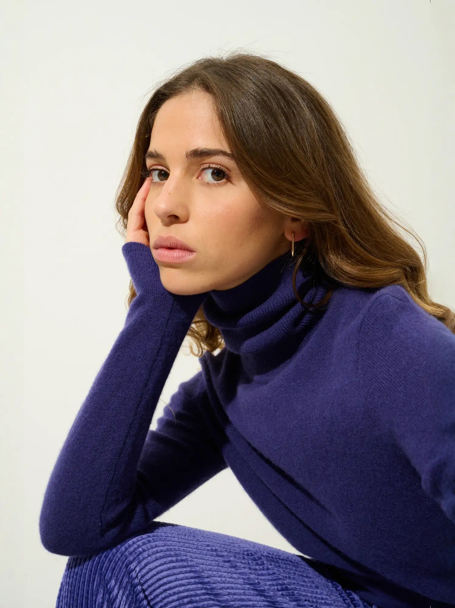 BISE pull col roulé violet