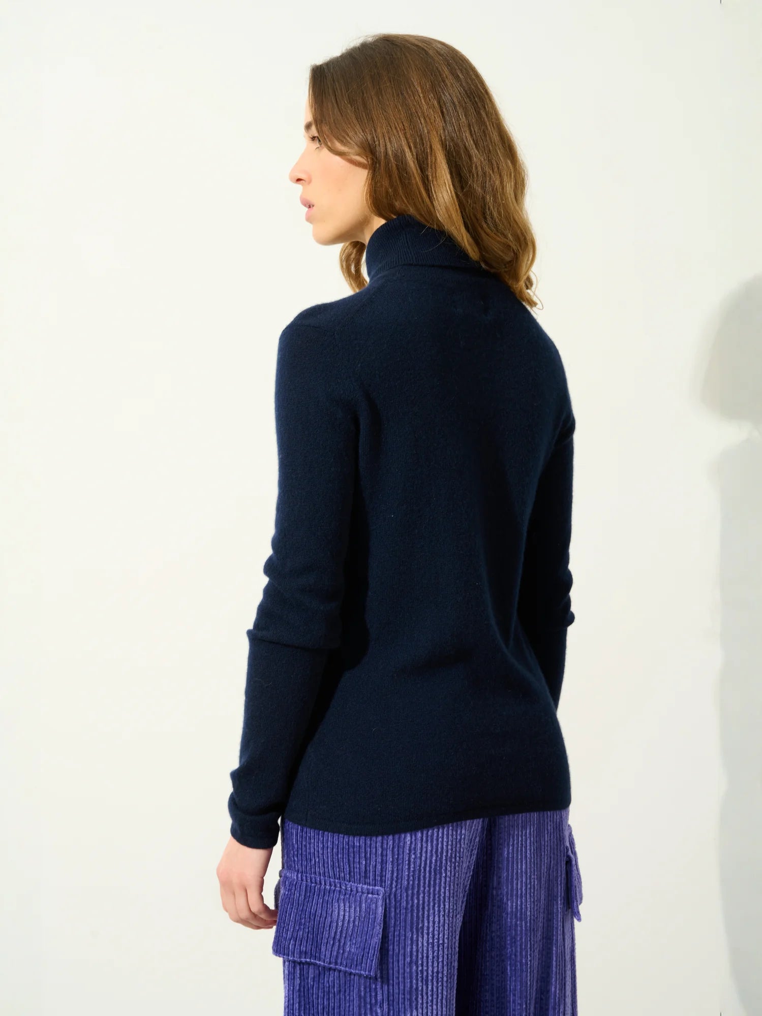 BISE pull col roulé bleu marine