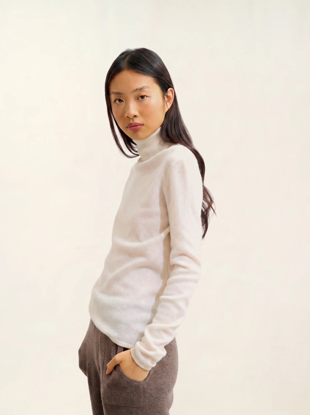 BISE pull col roulé neige