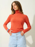 BISE Pullover Rollkragen Orange meliert