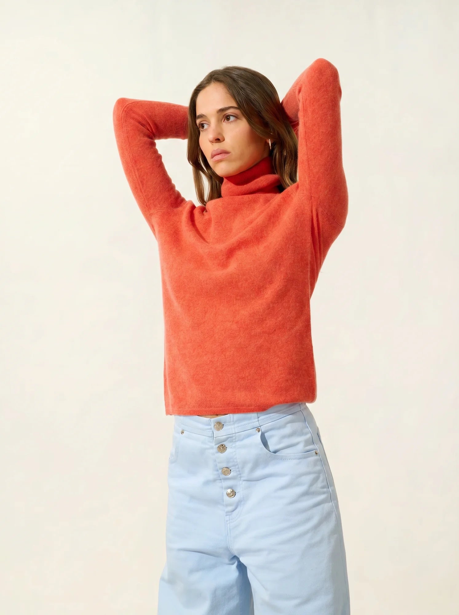 BISE Pullover Rollkragen Orange meliert
