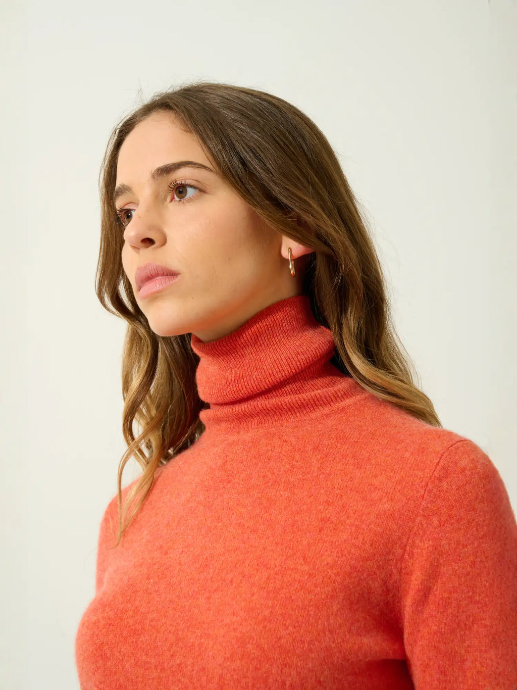 BISE Pullover Rollkragen Orange meliert
