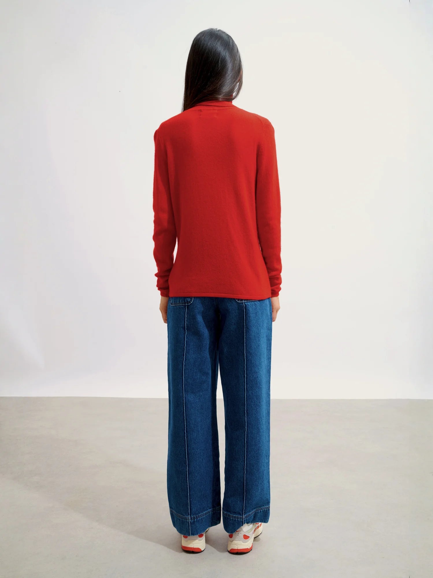 BISE pull col roulé rouge