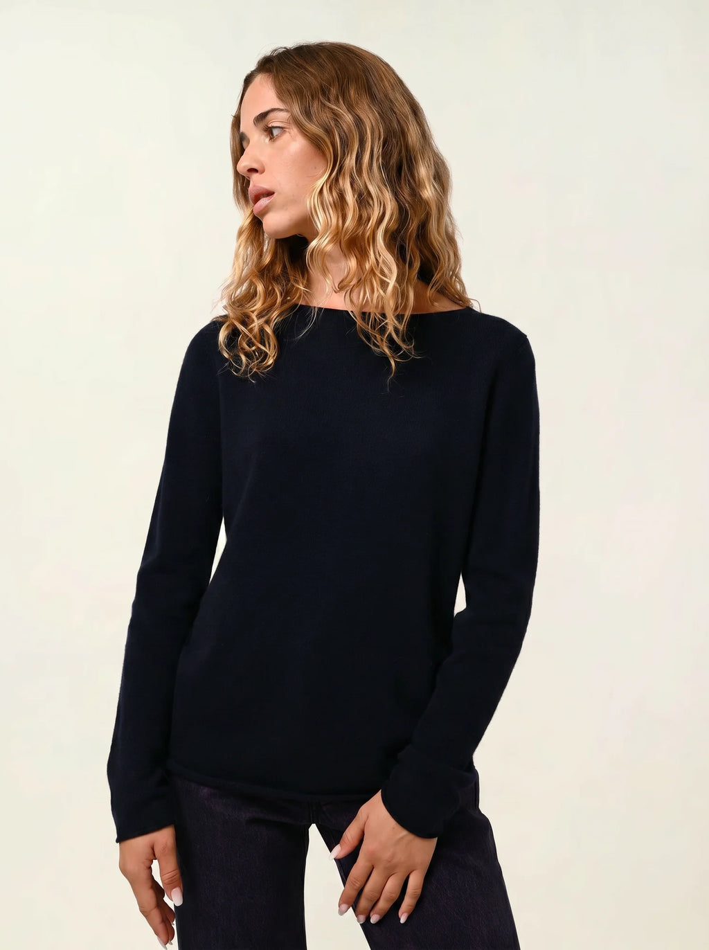 CRIOU pull col bateau bleu marine
