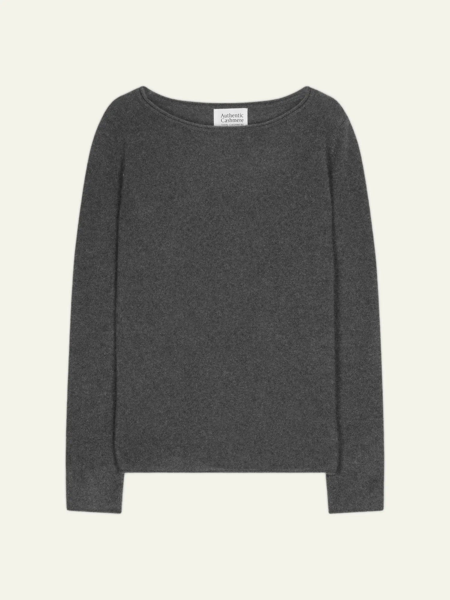CRIOU Pullover U-Boot-Ausschnitt Anthrazit meliert