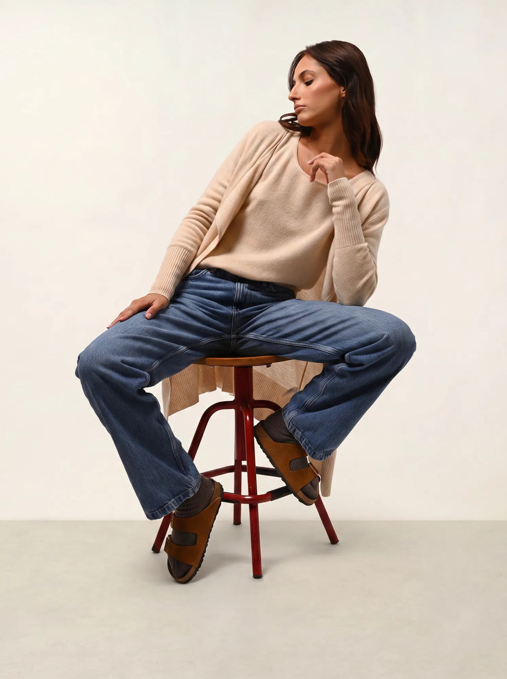 LANFON Sweater Crew Neck Sand