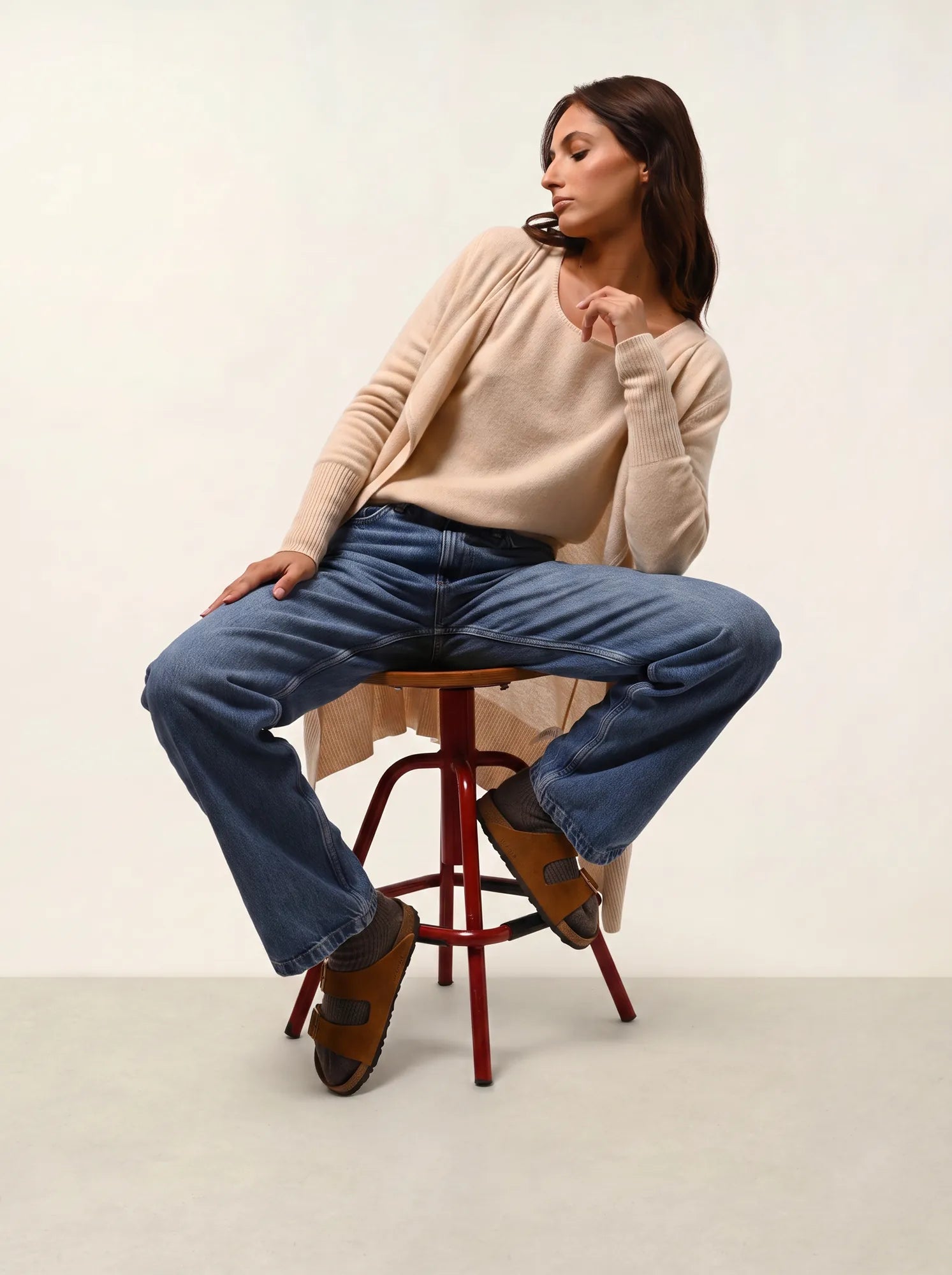LANFON sweater crew neck sand