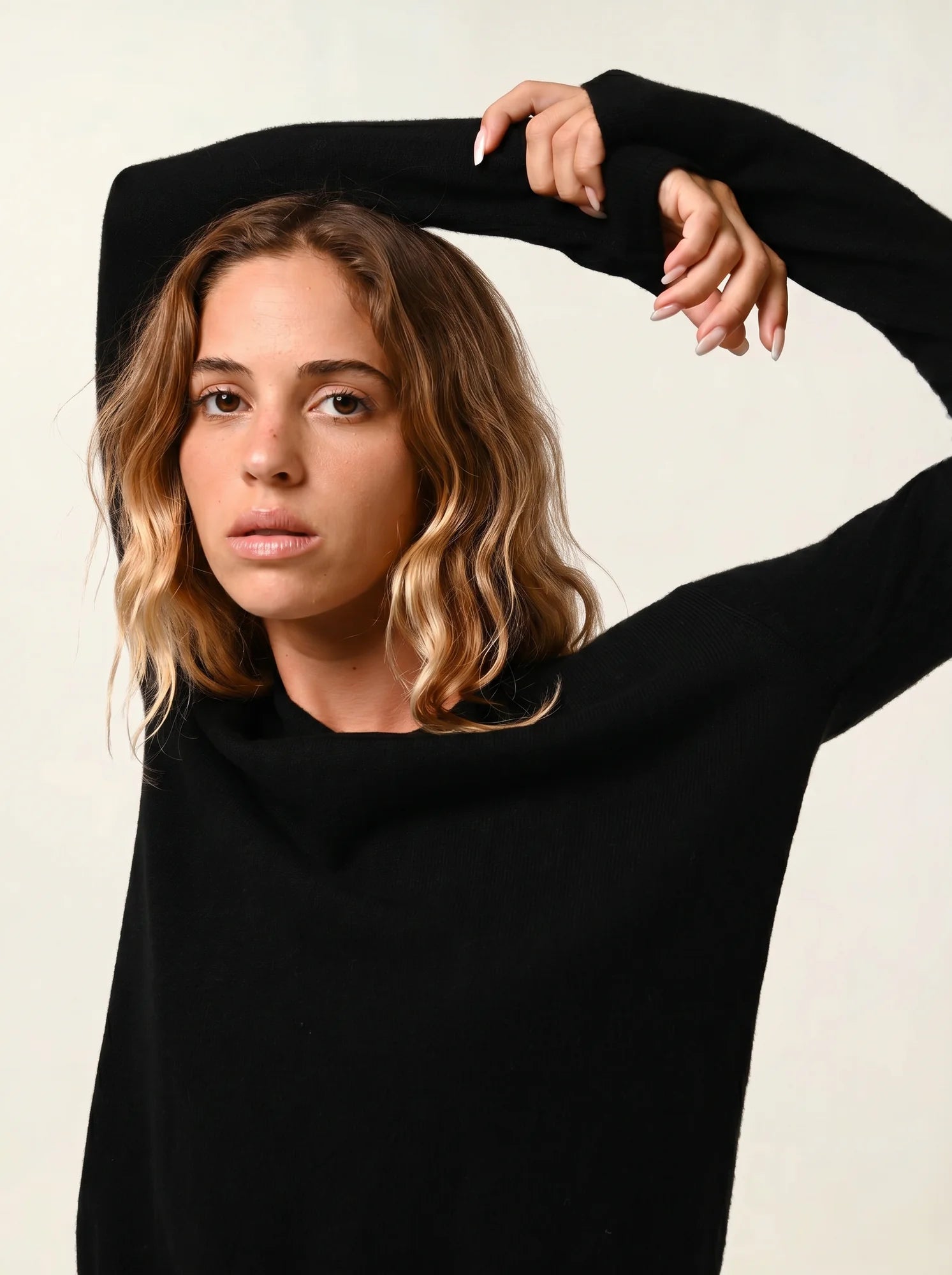 LANFON pull col rond noir
