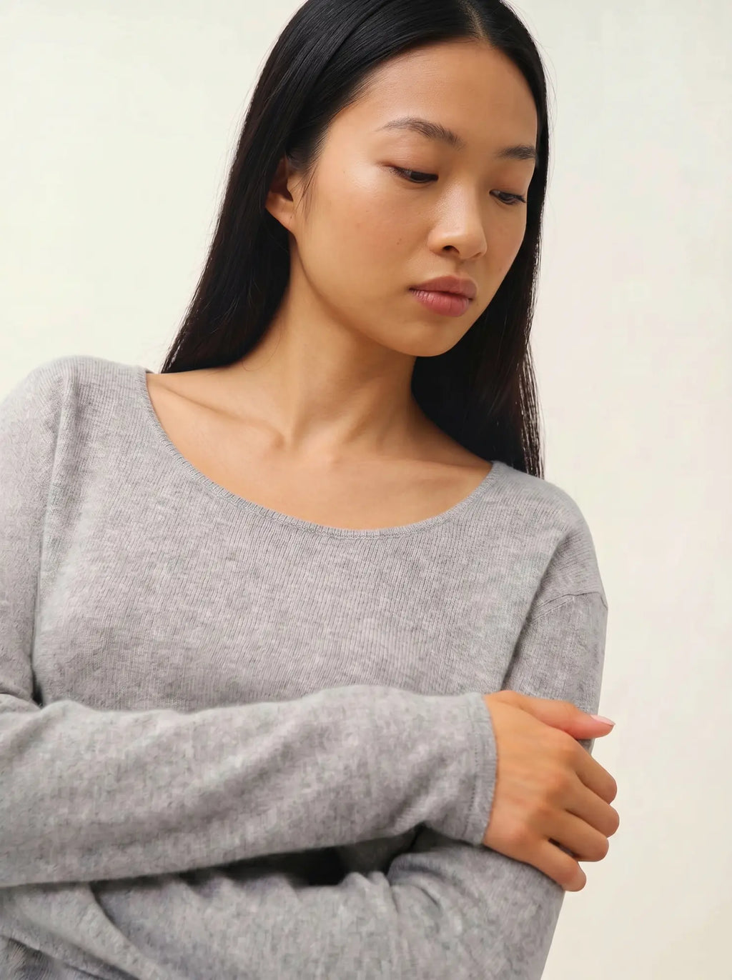 LANFON pull col rond nuage chiné