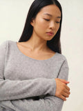 LANFON pull col rond nuage chiné