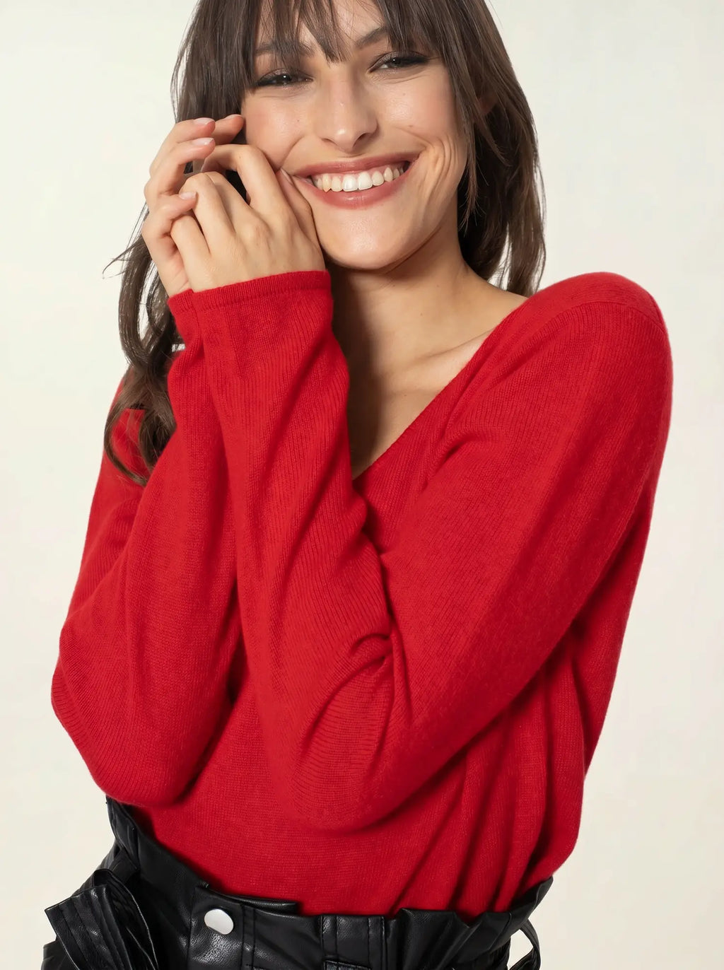 LANFON pullover rundhalsausschnitt rot