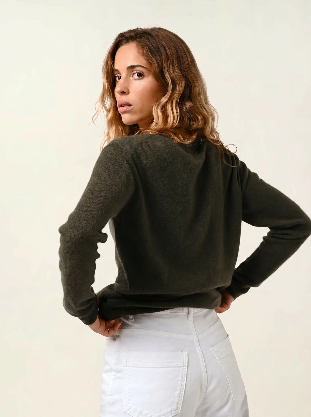 LANFON pull col rond kaki
