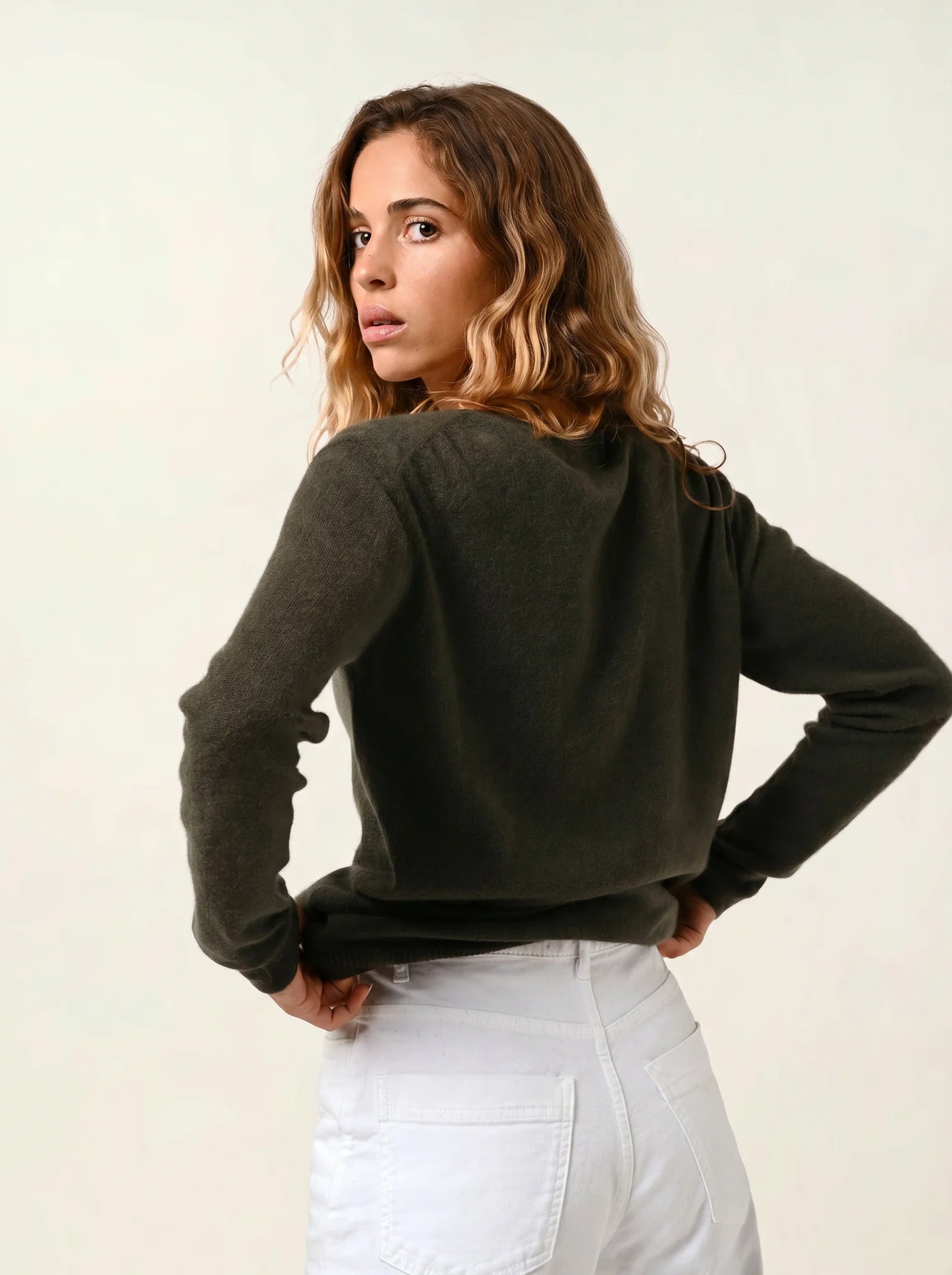 LANFON pull col rond kaki