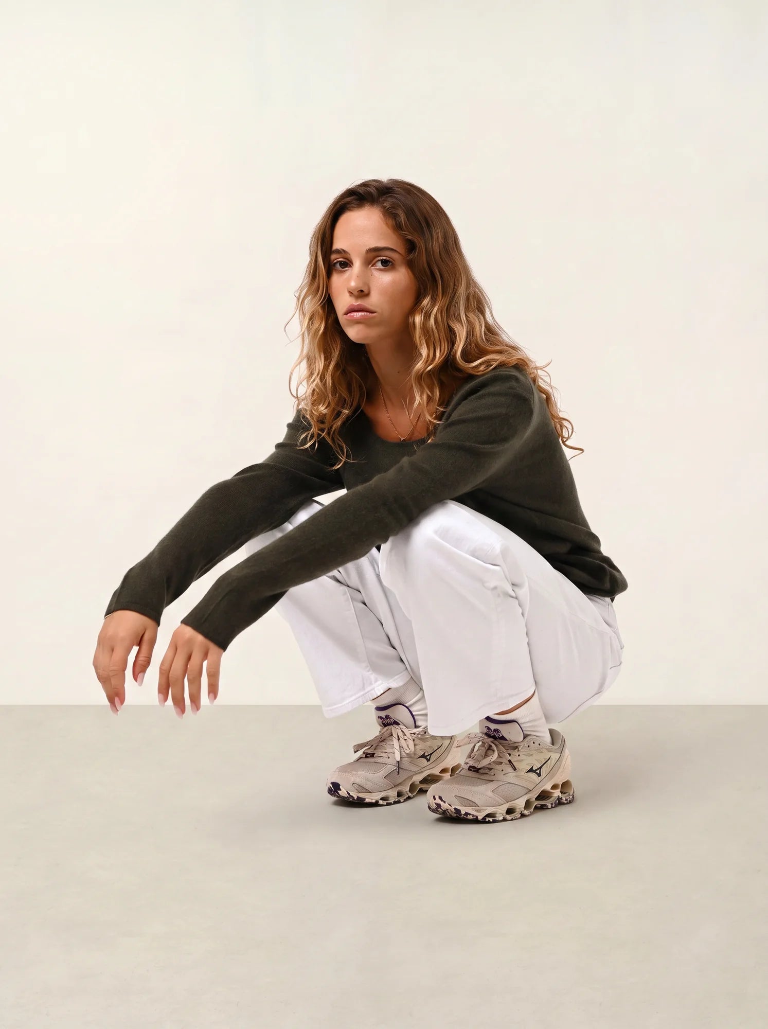 LANFON pull col rond kaki