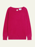 DIBONA Pull Col Bateau Goutte Dos Fuchsia