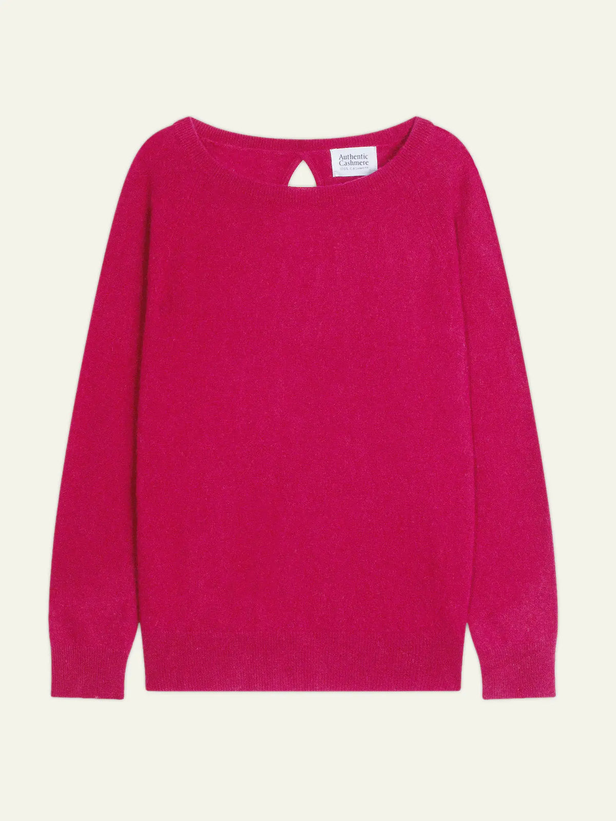 DIBONA Pull Col Bateau Goutte Dos Fuchsia